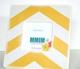 Large Yellow Chevron Picture Frame